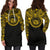 Hawaii Women Hoodie Dress - Hawaii Coat Of Arms Polynesian Gold Black - Polynesian Pride