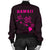 Hawaii Kakau Polynesian Three Turtles Map Women's Bomber Jacket - Pink - Polynesian Pride