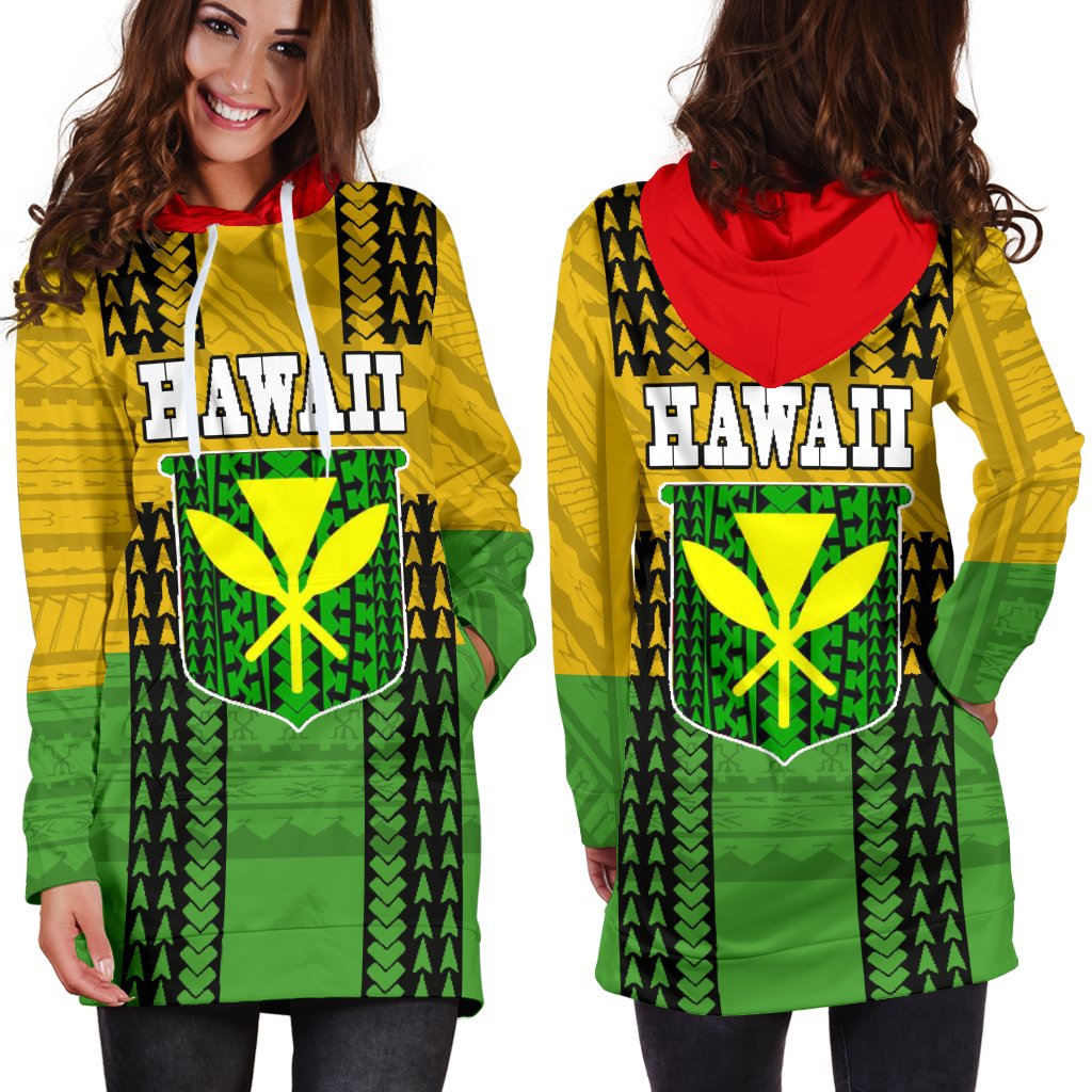Hawaii Women's Hoodie Dress - Polynesian Hawaii Flag - Polynesian Pride