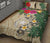 Nothern Mariana Islands Polynesian Quilt Bed Set - Hibiscus Turtle Tattoo Beige - Polynesian Pride