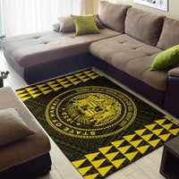 Kakau Seal Of Hawaii Polynesian - Yellow Rug - Polynesian Pride