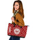 Tahiti Leather Tote Bag - Tahiti Seal In Polynesian Tattoo Style (Red) - Polynesian Pride