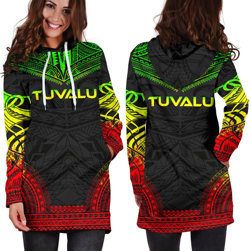 Tuvalu Women's Hoodie Dress - Polynesian Reggae Chief - Polynesian Pride