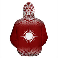 Marshall Islands All Over Zip up Hoodie Fog Red - Polynesian Pride