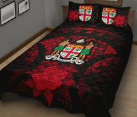 Fiji Polynesian Quilt Bed Set Hibiscus Red - Polynesian Pride