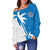 Northern Mariana Islands Coconut Tree Off Shoulder Sweater K4 - Polynesian Pride