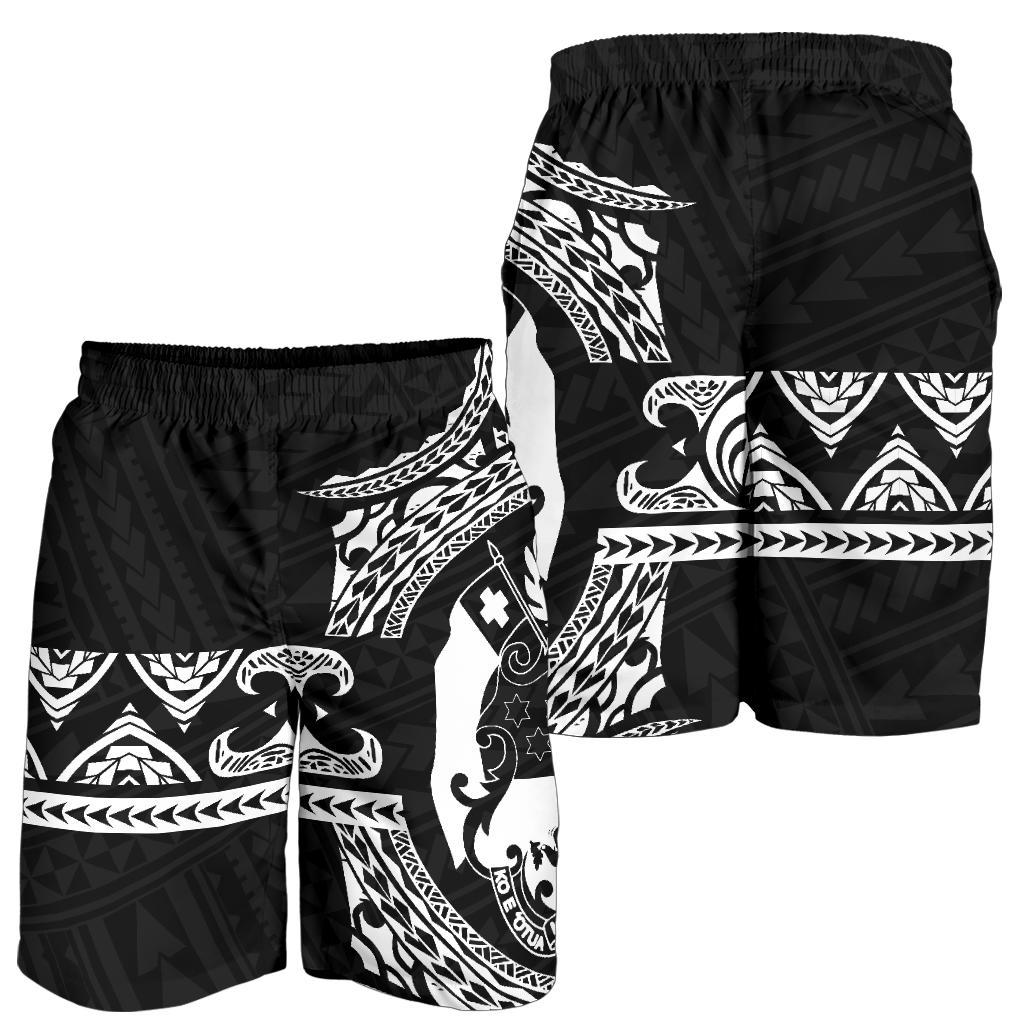 Tonga Polynesian All Over Print Men's Short - Black Version - Polynesian Pride