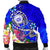 Hawaii Polynesian Men's Bomber Jacket - Hawaii Seal With Turtle Plumeria (Blue) - Polynesian Pride