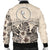 Chuuk Men's Bomber Jacket - The Beige Hibiscus - Polynesian Pride