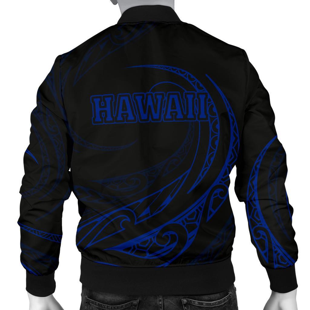 Hawaii Coat Of Arms Polynesian Men's Bomber Jacket - Blue - Frida Style - Polynesian Pride