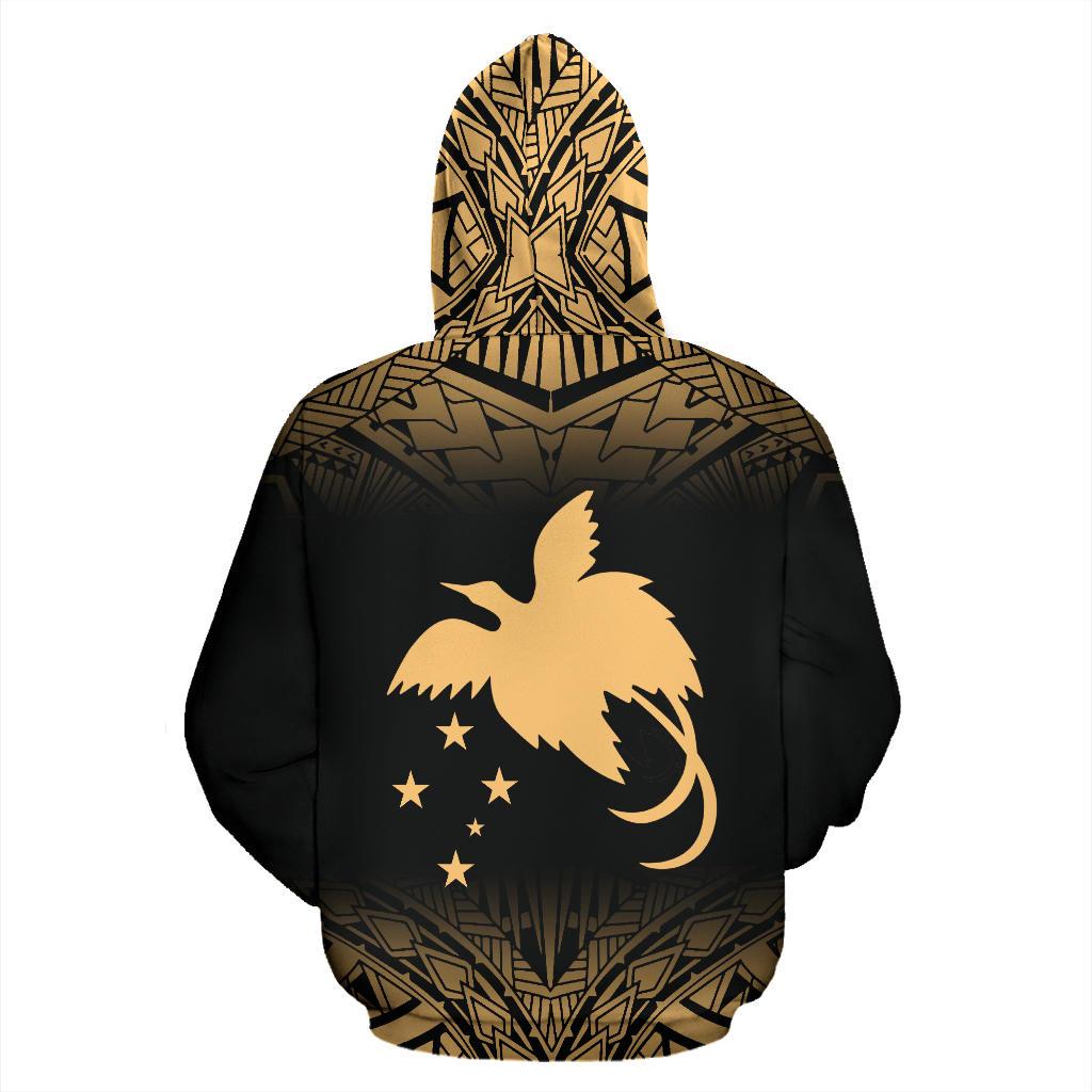 Papua New Guinea Polynesian All Over Zip up Hoodie Gold Fog - Polynesian Pride