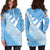 Fiji Tapa Rugby Women Hoodie Dress version Style You Win - Blue - Polynesian Pride