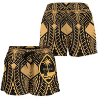 Guam Polynesian Women's Shorts - Guam Gold Seal with Polynesian Tattoo - Polynesian Pride