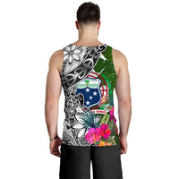 Samoa Custom Personalised Men's Tank Top White - Turtle Plumeria Banana Leaf - Polynesian Pride