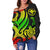 Hawaii Women Off Should Sweater - Reggae Tentacle Turtle - Polynesian Pride