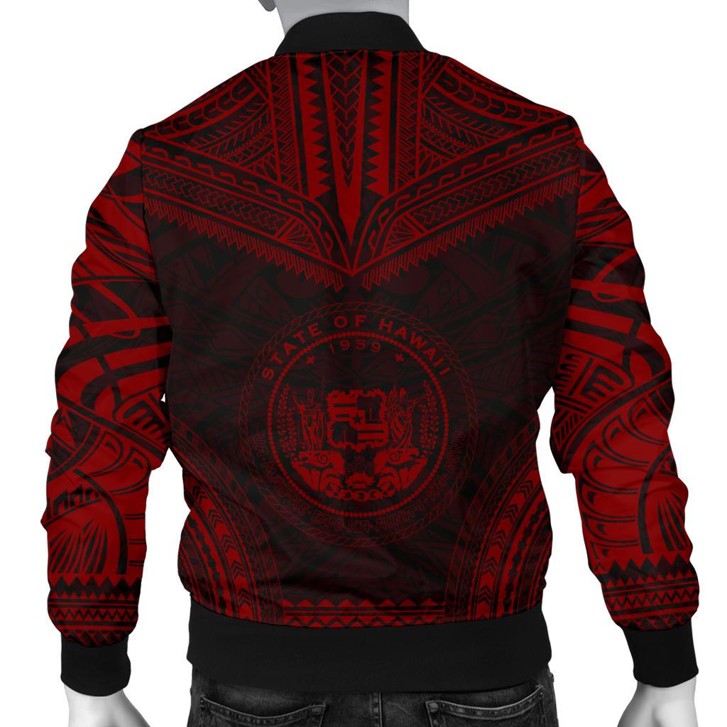 Hawaii Polynesian Chief Men's Bomber Jacket - Red Version - Polynesian Pride