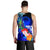 Federated States of Micronesia Custom Personalised Men's Tank Top - Humpback Whale with Tropical Flowers (Blue) - Polynesian Pride