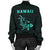 Hawaii Kakau Polynesian Hammerhead Shark Women's Bomber Jacket - Turquoise - Polynesian Pride