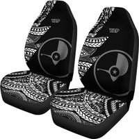 Yap Car Seat Covers - Micronesian Pattern Flash Black - Polynesian Pride
