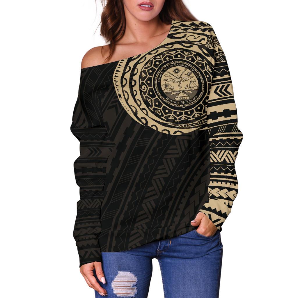 Marshall Islands in My Heart Micronesia Off Shoulder Sweater A7 - Polynesian Pride
