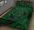 Hawaiian Kanaka Honu Hibiscus Tornando Green Polynesian Quilt Bed Set - Polynesian Pride