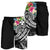 Wallis and Futuna Polynesian Men's Shorts - Summer Plumeria (Black) - Polynesian Pride