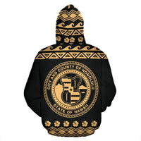 Honolulu All Over Hoodie Polynesian Design - Polynesian Pride