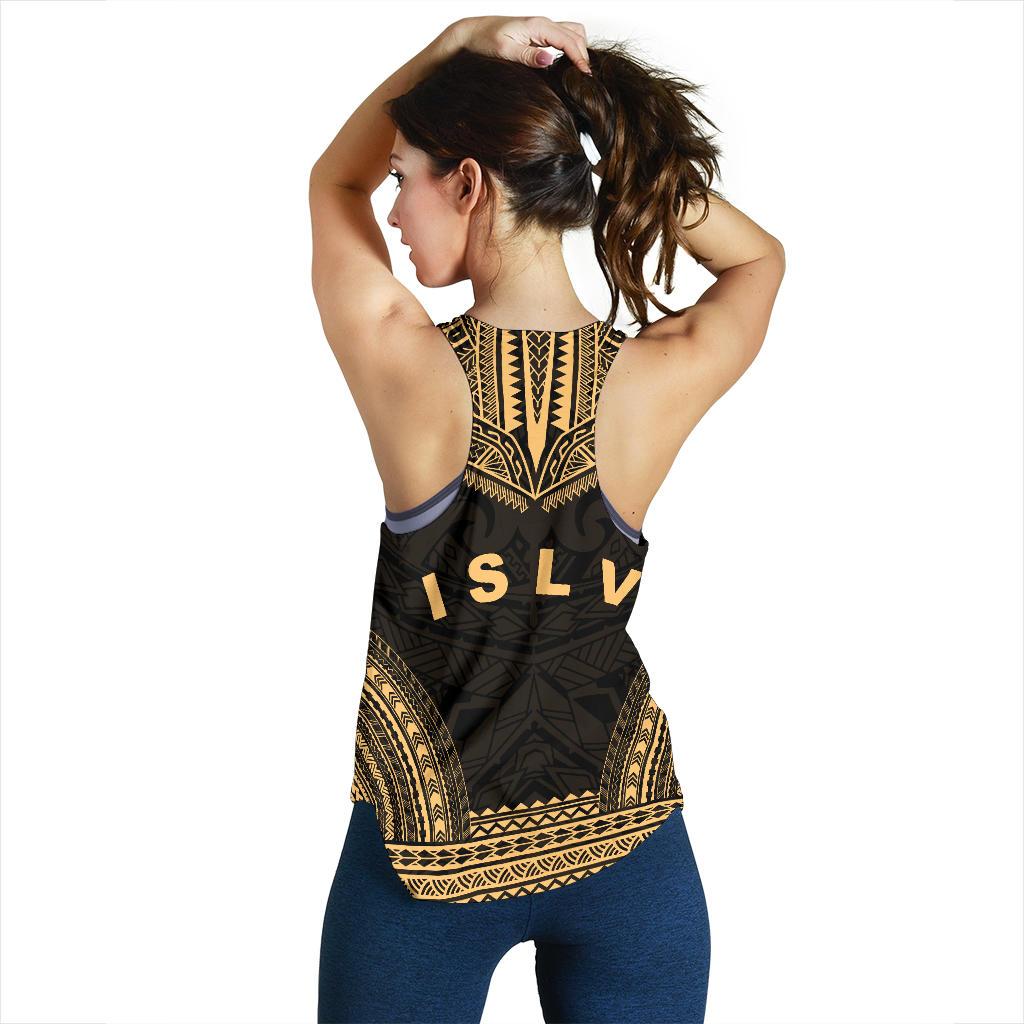 Society Islands Women's Racerback Tank - Polynesian Chief Gold Version - Polynesian Pride