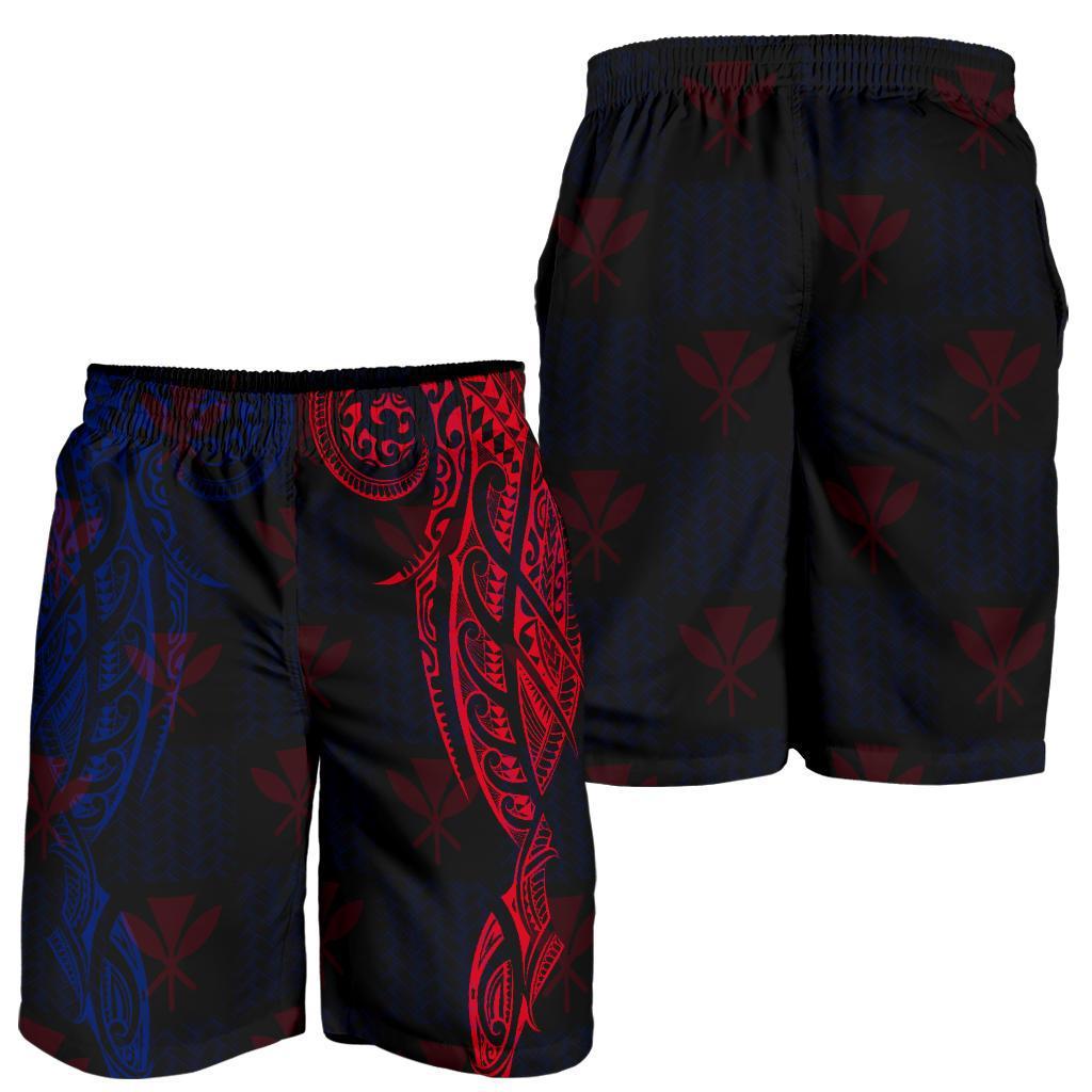Hawaiian Kanaka Men's Shorts Flag Nation Black Demodern AH Black - Polynesian Pride