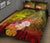 Chuuk Quilt Bed Set - Humpback Whale with Tropical Flowers (Yellow) - Polynesian Pride