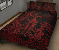 Hawaii Polynesian Quilt Bed Set - Hula Girl Red - Polynesian Pride