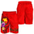 Papua New Guinea Polynesian Custom Personalised Men's Shorts - Floral With Seal Red - Polynesian Pride