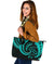 New Zealand Maori Mangopare Large Leather Tote Polynesian - Turquoise - Polynesian Pride