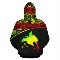 Papua New Guinea Polynesian All Over Zip up Hoodie Reggae Curve - Polynesian Pride