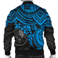Yap Polynesian Bomber Jacket (Men) - Blue Turtle - Polynesian Pride