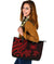 Samoa Polynesian Large Leather Tote Bag - Red Tentacle Turtle - Polynesian Pride