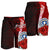 Northern Mariana Islands Polynesian Custom Personalised Men's Shorts - Coat Of Arm With Hibiscus Red - Polynesian Pride