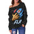 Fiji Women's Off Shoulder Sweater - Fiji In Me (Black) - Polynesian Pride