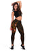 Polynesian Hawaii Leggings - Humpback Whale with Hibiscus (Golden) - Polynesian Pride