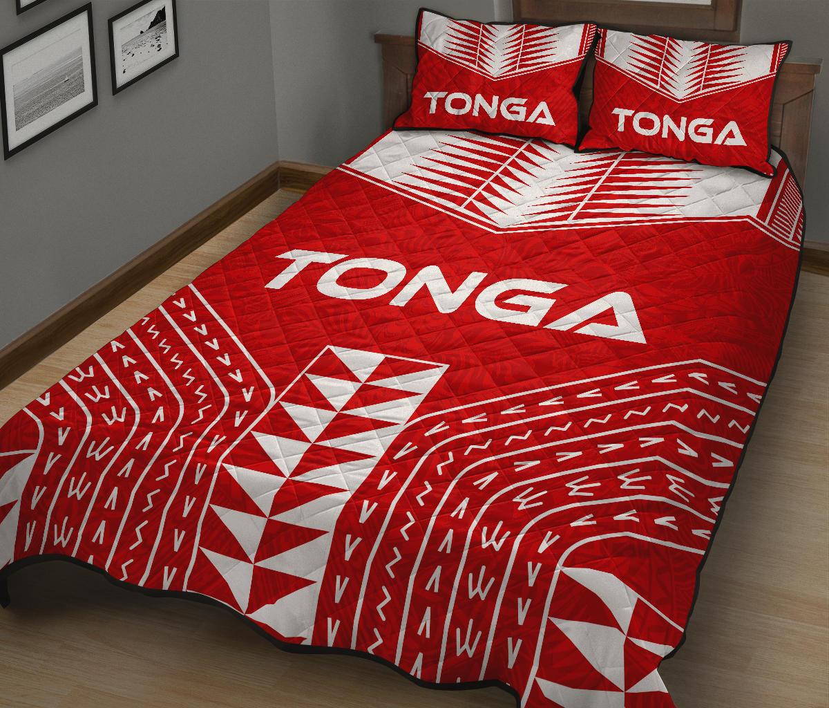 Tonga Quilt Bed Set - Tonga Pattern - Red Version - Polynesian Pride