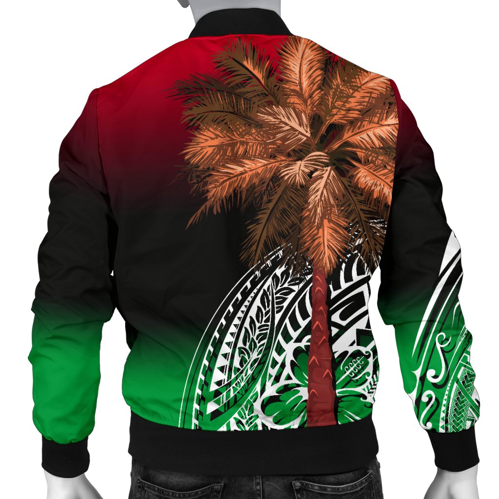 Vanuatu Men's Bomber Jacket Polynesian Palm Tree Flag - Polynesian Pride