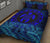 Polynesian Quilt Bed Set - Blue Turtle Palm Black Version - Polynesian Pride