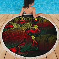 Yap Polynesia Beach Blanket Turtle Hibiscus Reggae - Polynesian Pride