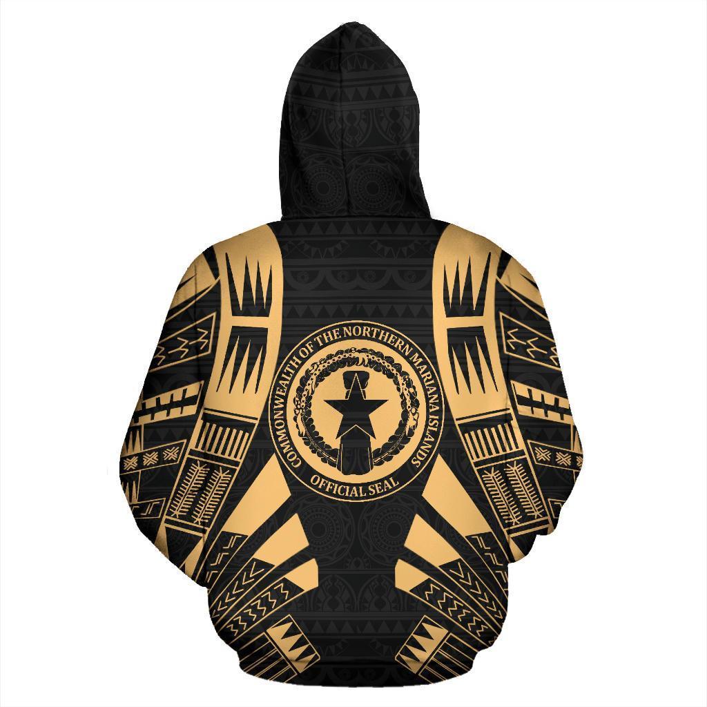 CNMI All Over Zip up Hoodie Gold Tattoo Style - Polynesian Pride