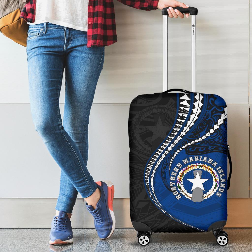 Northern Mariana Islands Luggage Covers Kanaloa Tatau Gen MP Black - Polynesian Pride