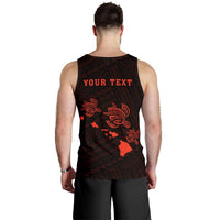 Hawaii Kakau Polynesian Three Turtles Map Personalized Men's Tank Top - Orange - Polynesian Pride
