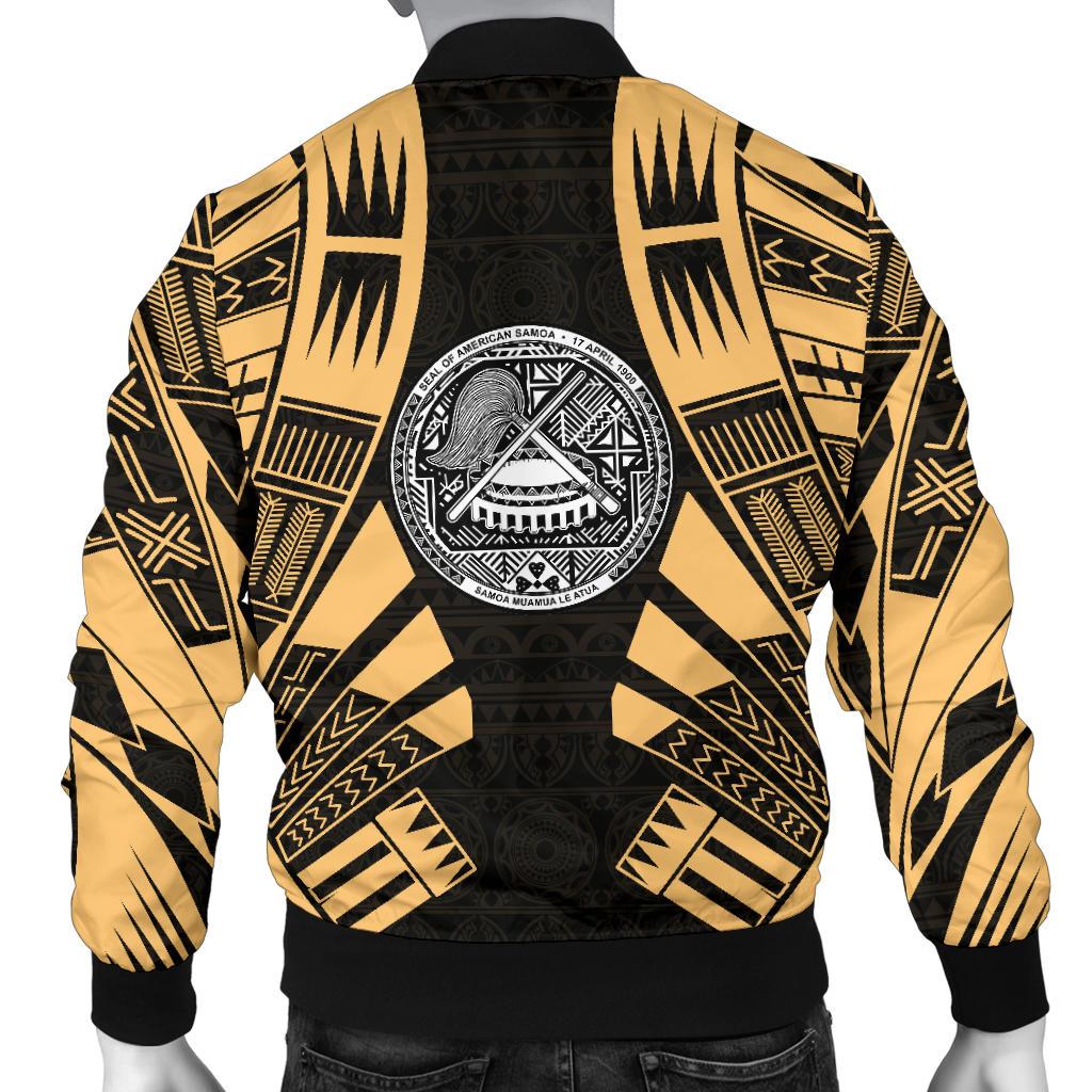 American Samoa Men Bomber Jackets - Polynesian Tattoo Gold - Polynesian Pride