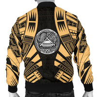 American Samoa Men Bomber Jackets - Polynesian Tattoo Gold - Polynesian Pride