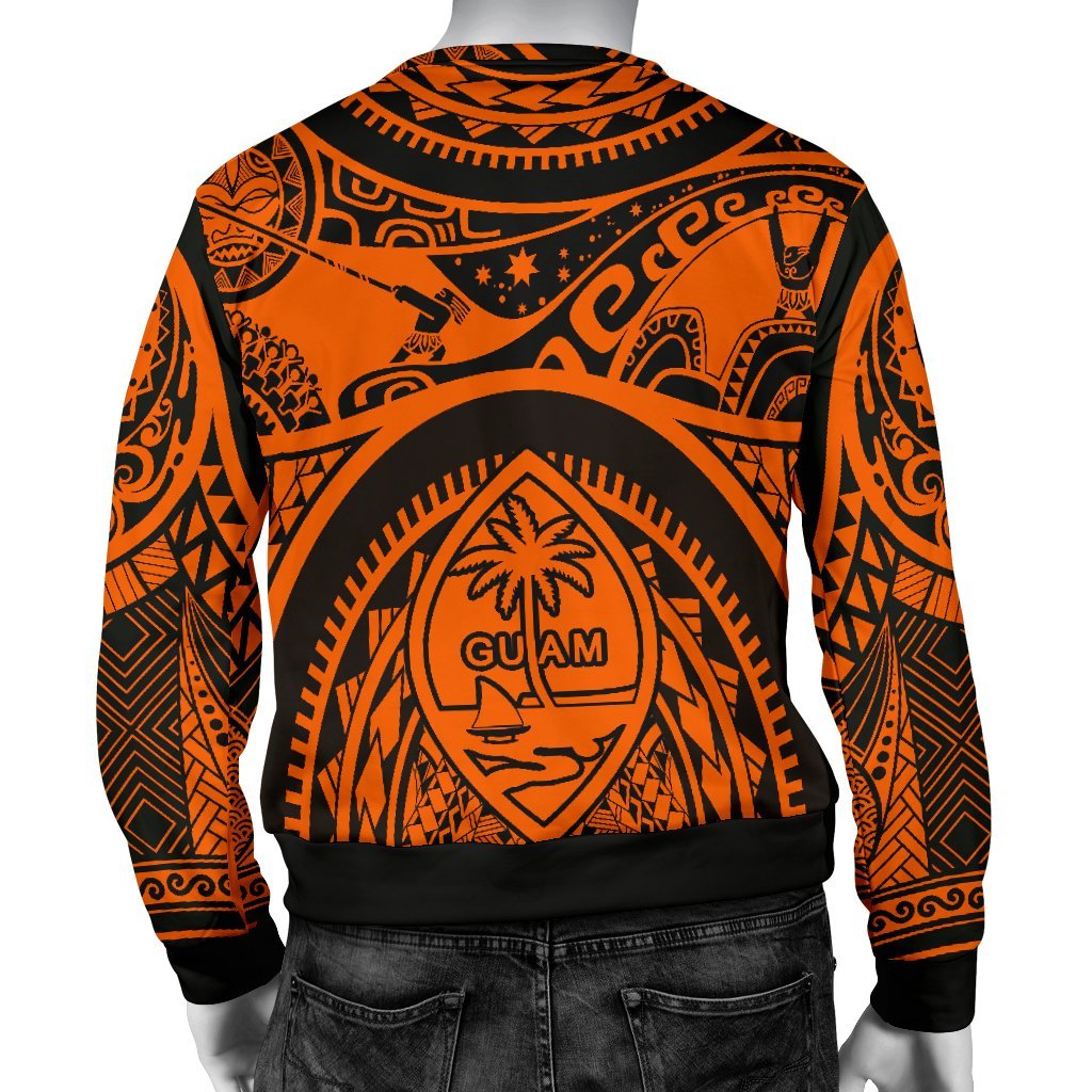 Polynesian men's sweaters - Guam Flag, Seal with Maui Moana Tattoo - Polynesian Pride