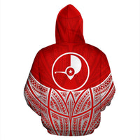 Yap Polynesian Hoodie Red Pride Map nd Seal - Polynesian Pride